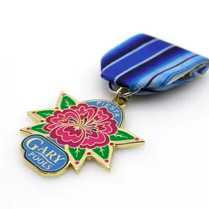 Unieke Custom Metalen Ambachtelijke Hard Emaille Glitter Souvenir Carnaval Fiesta Medaille Met Kort Lint