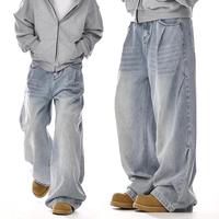 Jeans amples et décontractés pour hommes, coupe droite, style baggy, tendance de la mode, vente en gros