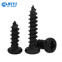 Vis à brin autotaraudeuse à tête ronde plate à empreinte cruciforme noire PA Vis non standard