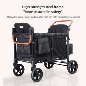 Cochecito Doble para Bebés de Alta Calidad para Autocaravanas, con Tubo de Acero, Plegable, Tipo Push-Pull, para Sentarse, para Acampar al Aire Libre - Product Image 3