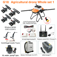 Kit d'alimentation EFT G18 pour drone agricole de protection des cultures avec moteur, haute productivité, support de pulvérisation de pesticides à quatre axes