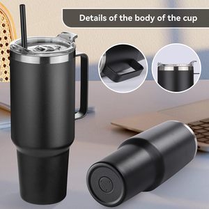 40 Oz Stainless Steel Tumbler With Handle, Vacuum Insulated Tumblers Bulk, Reusable <b>Double</b> <b>Wall</b> Travel Coffee <b>Mug</b> - Product Image 3