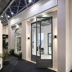 Perfil de diseño de color personalizado Profundo 65mm Insonorizado Marco de acero resistente a la intemperie Puertas de entrada Puerta abatible - Product Image 2