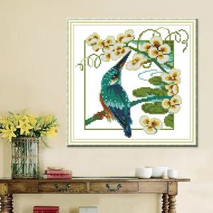 Tissu <span class=keywords><strong>Aida</strong></span> Motif Oiseaux et Fleurs 16/14/11CT, Tissu Pré-imprimé ou à Broder Soi-même, Motif Point de Croix DIY <span class=keywords><strong>pour</strong></span> Débutants, <span class=keywords><strong>Toile</strong></span> de <span class=keywords><strong>Broderie</strong></span> Décorative - Product Image 1