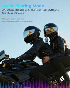 Haut-parleurs pour casque de moto, longue durée de vie de la batterie, casque audio, IPX6, compatible avec tous les casques - Product Image 3