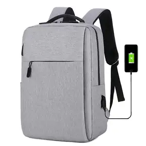 Toptan özel Logo dayanıklı iş seyahat su geçirmez Oxford okul çantaları USB ile 15.6 inç genç dizüstü sırt çantası