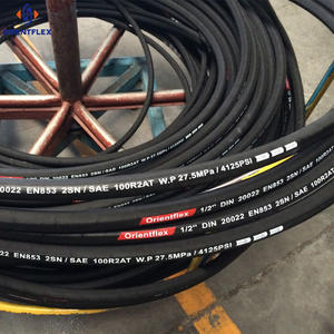 Hoge Kwaliteit Slang Leverancier Hogedrukslangen R2 3/8 Inch 5000psi Zwart <span class=keywords><strong>Rubber</strong></span> Levering Hydraulische Slang - Product Image 6