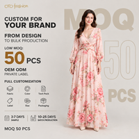Robe décontractée élégante en mousseline de soie rose à imprimé floral, col en V, manches longues, taille ample, longueur ras du sol, sexy, pour un usage quotidien