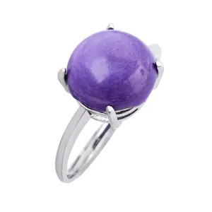 Purple Mica Crystal Classic Fashion Purple Ring Jewelry For Women Birthday Gift Party Wedding Ring