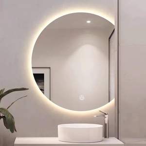 Specchio da bagno per trucco intelligente personalizzato con luce a LED moderno a mezza luna da parete decorativo specchio da soggiorno camera da letto Touch Screen - Product Image 1