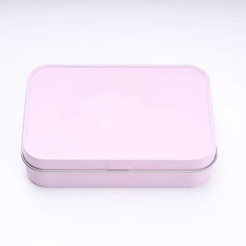 cosmetic tin box rectangular with hinge
