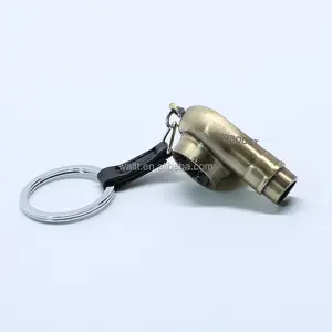 Leather Turbo Keychain Hot Selling Metal 3D Car Whistle Turbo Keychain Spinning Auto Part Model Turbocharger Promotion Gifts