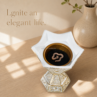 Brûleur d'encens en résine, coffret cadeau, art et culture chinoise, arabe, indienne, brûleur de Bakhoor décoratif vintage, ornement parfumé pour la maison