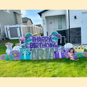 Panneau de jardin personnalisé en plastique pour <span class=keywords><strong>anniversaire</strong></span>, avec piquets et lettres, pour célébrations en extérieur - Product Image 2