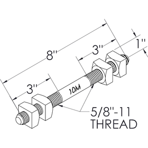 สลักยึดสายเคเบิล Quan Pham ขนาด 5/8 นิ้ว x 8 นิ้ว ชุบกัลวาไนซ์แบบจุ่มร้อน ตามมาตรฐาน ASTM F2329 - Product Image 6