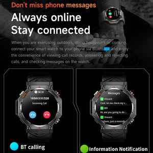 Montre connectée KC91 avec GPS, lampe torche, cadran IA, ChatGPT, boussole, suivi de santé, étanche 3ATM, tracker de sport et de fitness - Product Image 4