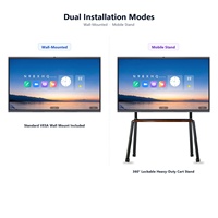 Tableau blanc interactif intelligent 4K pour l'enseignement en classe, 75, 86, 98 pouces, multi-touch 40 points, pour l'enseignement en classe