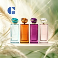 Flacon pulvérisateur de parfum carré plat élégant, vide, en verre coloré, atomiseur de parfum 100 ml, vente en gros