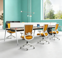 Chaise de bureau ergonomique moderne en maille avec support lombaire réglable et base pivotante pour espace de travail de conférence et bureau commercial