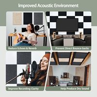 TroyStudio Panneaux acoustiques épaissis 15,75x11,81x0,47 pouces en fibre de polyester, carreaux décoratifs muraux, panneaux insonorisants, lot de 6 pièces
