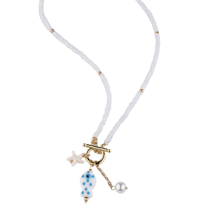 Novedad, Collar de Verano en Oferta, Collar de Playa con Colgante de Pez y Perla, Cuentas de Semillas, para Mujer - Product Image 6