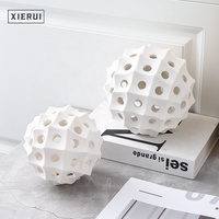 Accessoires 6 pièces pour le bureau nordique, intérieur, petits ornements en céramique dorée, décoration sphérique pour la mer urin, porcelaine