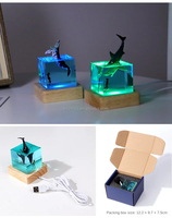 Lampe de bureau requin baleine en résine époxy, nouveau design, décoration intérieure, veilleuse LED 3D, artisanat fait main, cadeaux