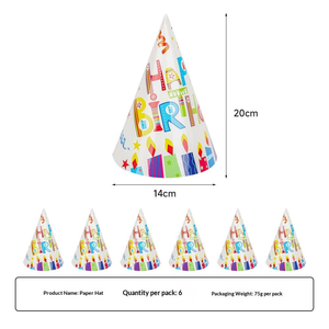 Lot de Vaisselle <span class=keywords><strong>Jetable</strong></span> en Gros pour Fêtes d'Anniversaire : Assiettes, Gobelets, Serviettes, Chapeaux de Fête, Pailles et Couverts - Product Image 5