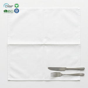 B2B Supplier White 20x20 Inch Cloth Napkins Poly Cotton Blend Heavy Duty Reusable Waterproof Eco-Friendly Hotel Catering - Product Image 1