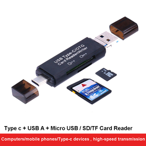<span class=keywords><strong>5</strong></span> ב 1 רב פונקציה usb 2.0 סוג c usb micro usb כדי tf/sd זיכרון קורא כרטיס זיכרון טלפון נייד מתאם - Product Image 2