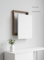 Cadre flottant en MDF naturel à prix d'usine pour impressions sur toile avec impression UV, écologique et certifié pour l'art botanique