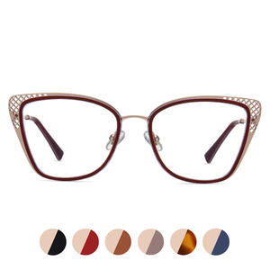 87261 Montura de Gafas Metálicas TR90 con Forma de Mariposa, Montura Completa, Protección Anti Luz Azul, Unisex - Product Image 3