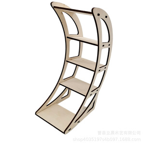 Wooden Multi Layer Storage Rack 30cm X 16cm 5 Floors Desktop Cosmetic Organizer Creative Decorative Display <b>Stand</b> - Product Image 2