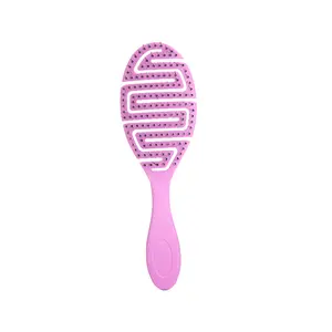 2023 Logo personalizzato nuovo Design 100% labirinto spazzola per capelli ventilata curva biodegradabile spazzola per capelli districante per pettine riccio per capelli da donna