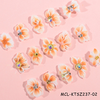 30PCS/kit Breloques en résine d'art d'ongle Kawaii faites à la main Design 3D Fleurs acryliques pour ongles
