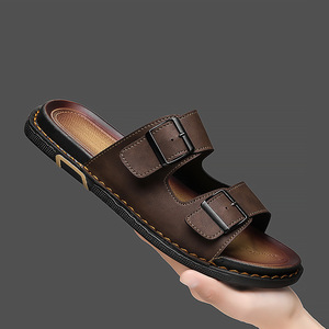 Sandalias de exterior para hombre, antideslizantes para baño, con suela gruesa y acolchada, pantuflas suaves para el hogar. - Product Image 4