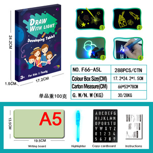Tableau de dessin lumineux pour enfants, bloc-notes fluorescent pour écrire et dessiner, jouet - Product Image 6