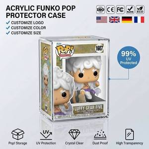 กล่องอะคริลิคกันรังสียูวีสำหรับฟิกเกอร์ <span class=keywords><strong>Funko</strong></span> <span class=keywords><strong>POP</strong></span> อนิเมะวันพีซ - มังกี้ ดี ลูฟี่ พร้อมฝาปิดแม่เหล็ก - Product Image 1