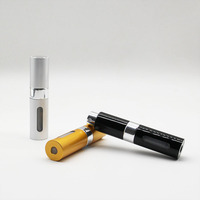 Vente en gros 8 ml Mini atomiseur de parfum noir Argent aluminium fond de poche recharge atomiseur de parfum