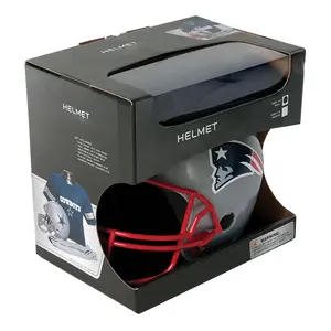 मैट काले हेलमेट पैकिंग तह प्रदर्शन बक्से खेल हेलमेट पैकेजिंग बक्से के साथ पीवीसी खिड़की