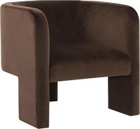 Fauteuil en velours brun foncé, fauteuil décoratif, entièrement assemblé, fauteuil de salon, meubles de loisirs