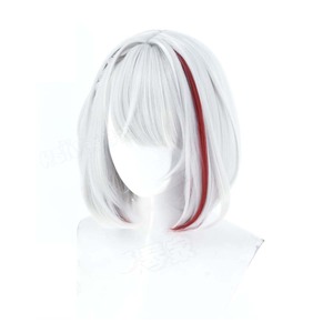 Peluca de pelo resistente al calor para mujer, color plateado y rojo, para cosplay de Azur Lane KMS Duisburg, GAHC-094 - Product Image 4