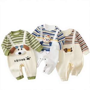 Combinaison en coton doux à imprimé animal pour bébé – Combinaison respirante à manches longues - Product Image 3