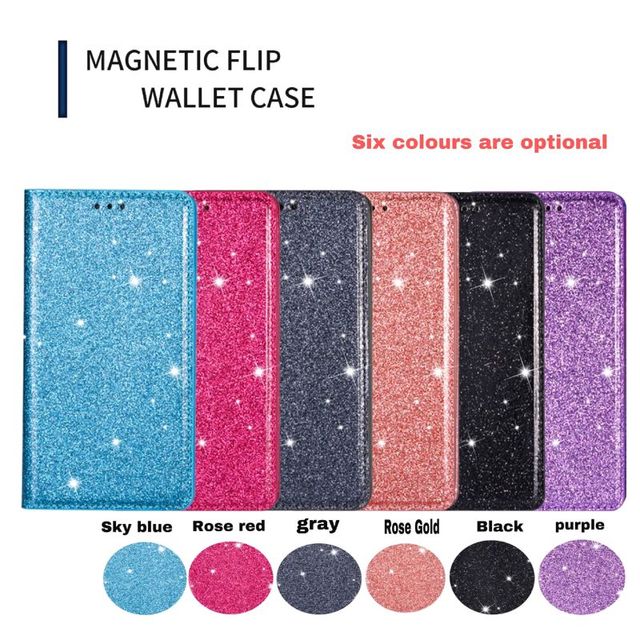 Glitter Magnetic Flip Wallet Card Slot Phone Back Cover for iphone 13 Mini Pu Leather Mobile Phone case for iphone 13 Pro Max