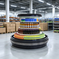 Réfrigérateur de présentation circulaire certifié CE avec étagères réglables pour magasin de détail