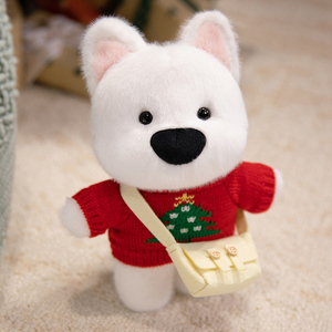 West Highland White Terrier suave relleno de tela de algodón muñeca juguete para dormir y oso alivio del estrés para niños y niñas para bodas - Product Image 2