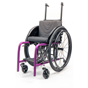 <span class=keywords><strong>Silla</strong></span> de <span class=keywords><strong>Ruedas</strong></span> Manual Plegable Ligera y Compacta de Aleación de Aluminio CE para Viajes al Aire Libre, Color Morado para Niños, Asiento de 28-36 cm - Product Image 2