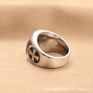 Men's Titanium Steel <b>Cross</b> <b>Ring</b> Retro <b>Silver</b> Fashion Punk Style Jewelry Gift - Product Image 5