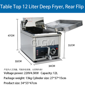 <span class=keywords><strong>Friteuse</strong></span> électrique professionnelle de comptoir à réservoir unique de 17 L pour frites, brochettes et poulet frit - Product Image 2