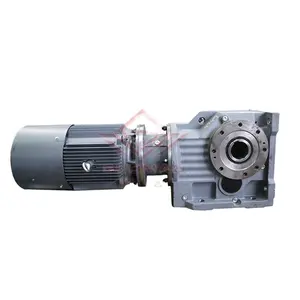 Shaft mounted K KA series 10: 1 helical gear reducer with 3-phase motor for sale